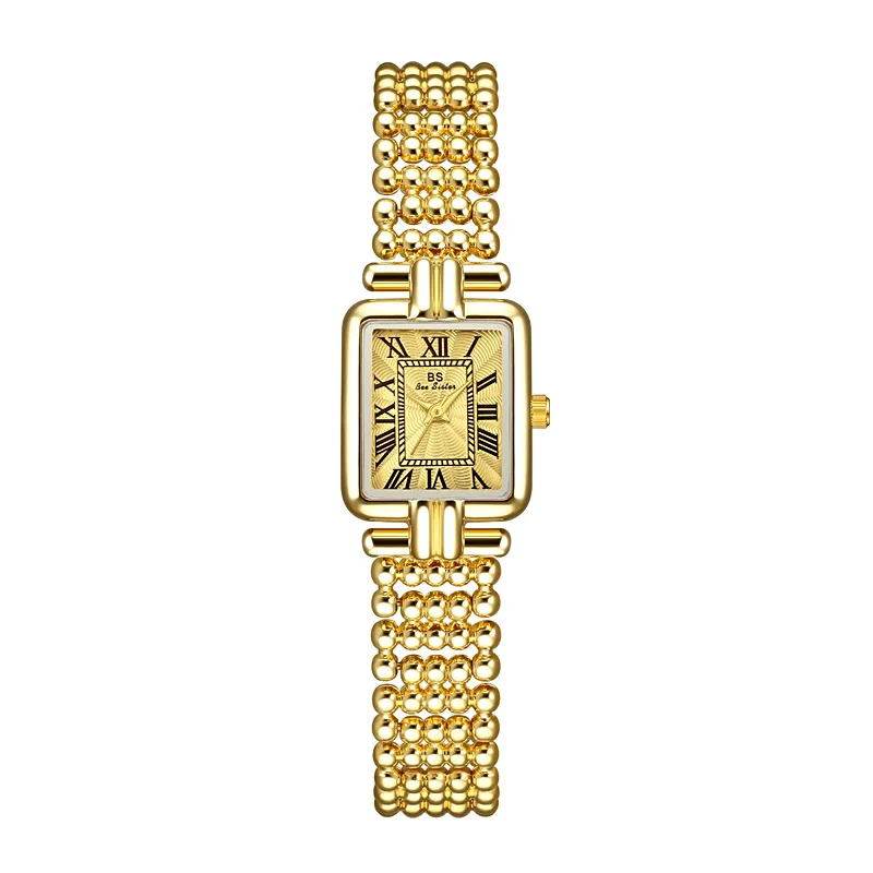 Luxury Watches For Women French Elegance Square Watches Gold Bracelet Strap Quartz Waterproof Wristwatch