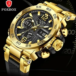 FOXBOX Fashion Luxury Electronic Watch LED Display Casual Sports Men's Watches Waterproof Military Quartz Man Clock Reloj Hombre