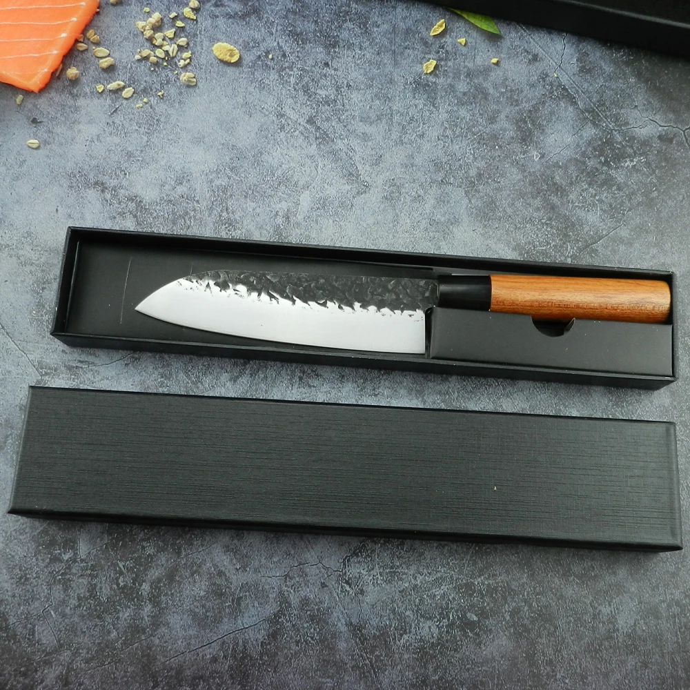 

RZD Chef Santoku Forged Steel Knife Set Japanese Kitchen Gift Box Sushi Sashimi Knife Fish Meat Slicing Deboning Paring Tool