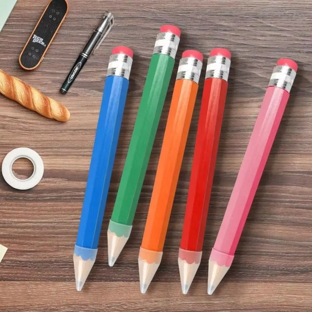 High Quality Wooden Giant Pencil 18/34/39CM Novelty Toy Big Pencil Performance Prop With Eraser Large Wood Pencil Student