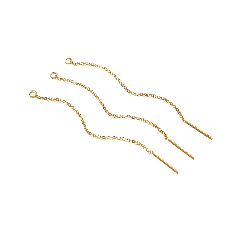 10pcs No Fade Stainless Steel 8cm Length Chain Ear Line Earrings Earwire DIY Trendy Jewelry Supplies Drop Dangle Earrings Bulk image 5