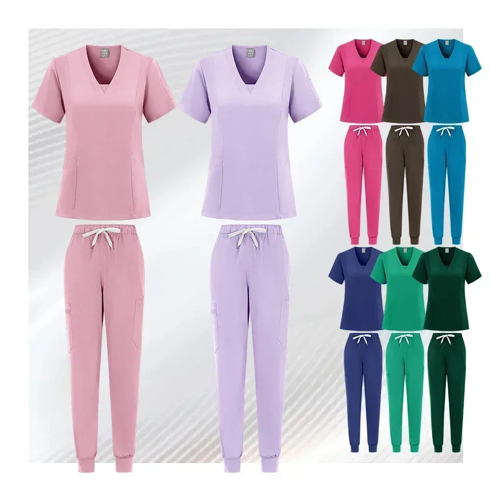 Women's body fitting scrub set Medical uniform Doctor's top Jogger's scrubs Nurse Accessories Salon Spa work  estheticienne