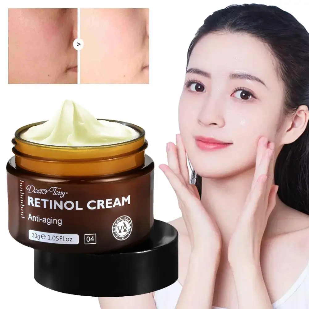 Creme facial anti-envelhecimento Retinol para mulheres, remover rugas, firmador, levantamento, clareamento, clareamento, hidratação, cuidados com a pele facial, 30g