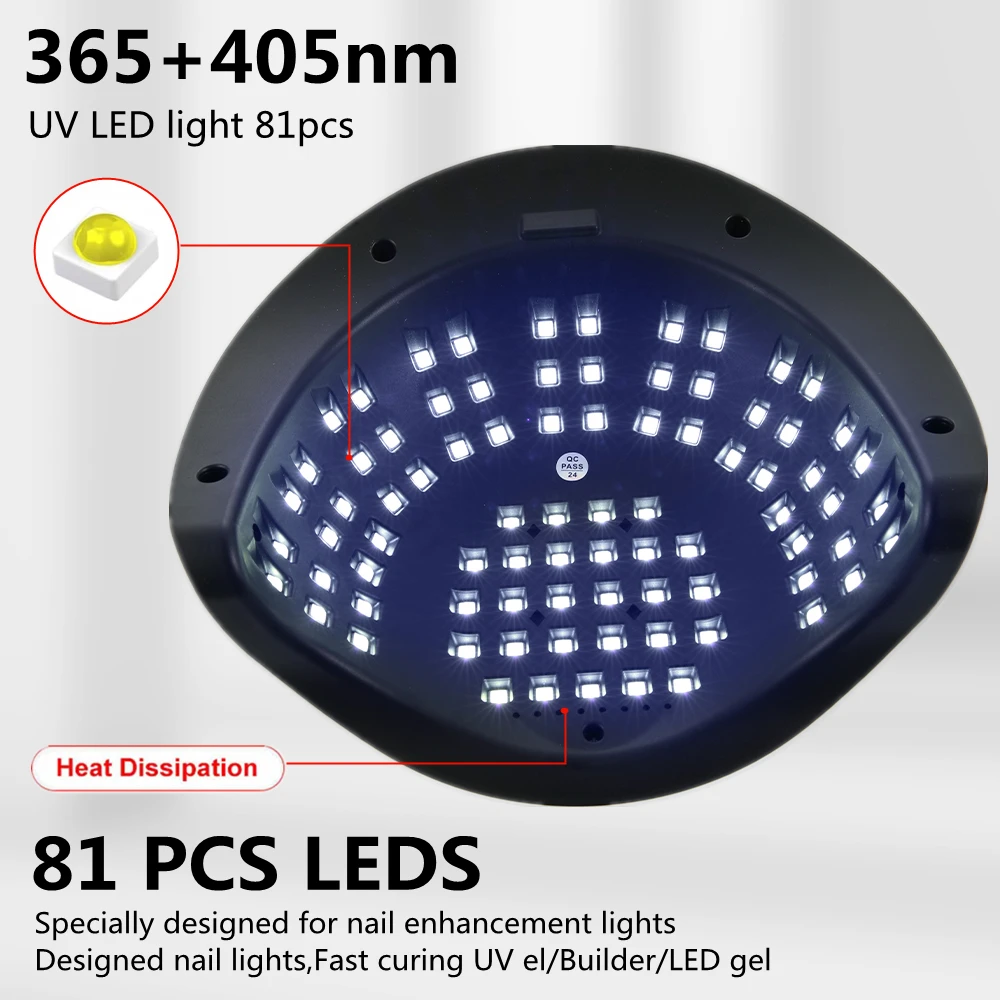 SUN X27 MAX Macchina per asciugare le unghie 81 LED Lampada UV a LED per unghie Gel Polish Curing Lampada per manicure 10/30/60/99s Display LCD timer