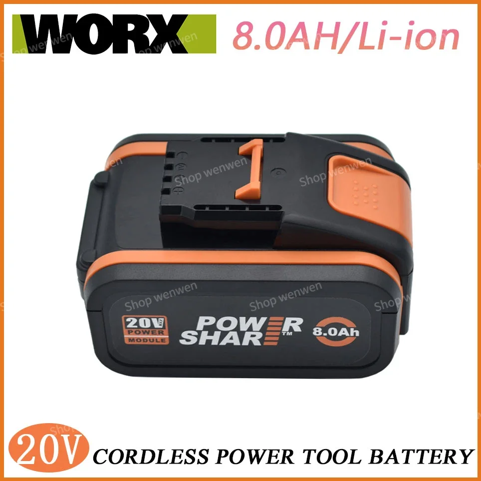 

Worx Original 20V 8.0Ah Lithium battery Rechargeable WA3553 WA3553.1 WA3551 WA3570 for All WORX Electric and Garden Tools