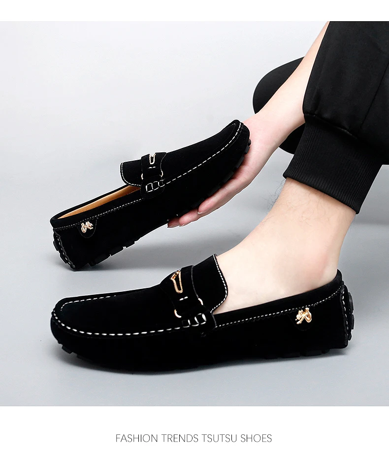 48 Extra-Large Size Matte Couple's Style Halloween Gift 2025 Autumn New Loafers British Style Slip-On Men's Driving Shoes Lightweight Non-Slip Casual Leather Shoes