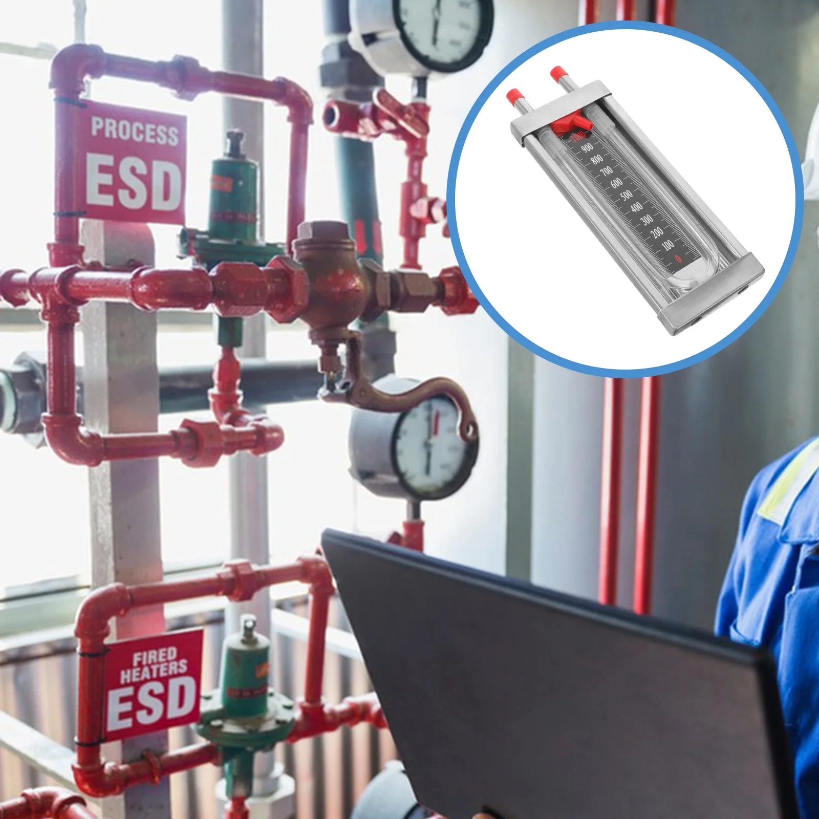 U-förmiges Manometer, Rohrsensor, Tester, Manometer für Säule, Edelstahl, Versorgung, Vakuum