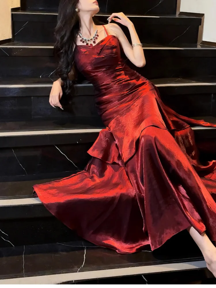 المرأة الربيع الصيف أنيقة عارية الذراعين تكدرت ضوء فستان حفلة فاخرة موضة فساتين لحفلات الكوكتيل عيد ميلاد الزفاف الكبار فستان حفلات