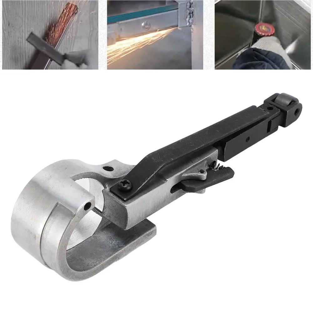 Durable Steel Belt Sander Bracket 10mm Shaft ABS Handle Belt Sander Adapter Sand Belt Machine Bracket Metal Sanding