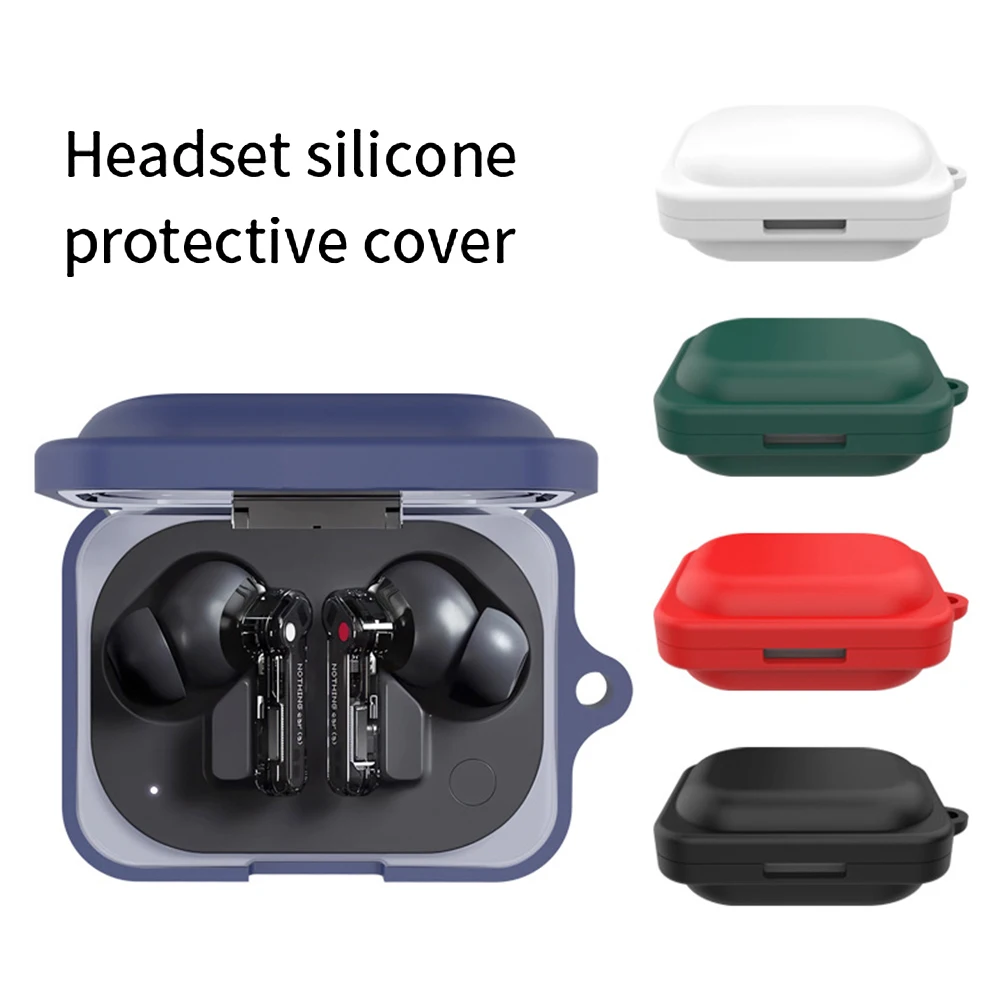 Silicone Earphone Case Cover Earbuds Charging Case Skin Cover with Carabiner for Nothing Ear (a) Headphones