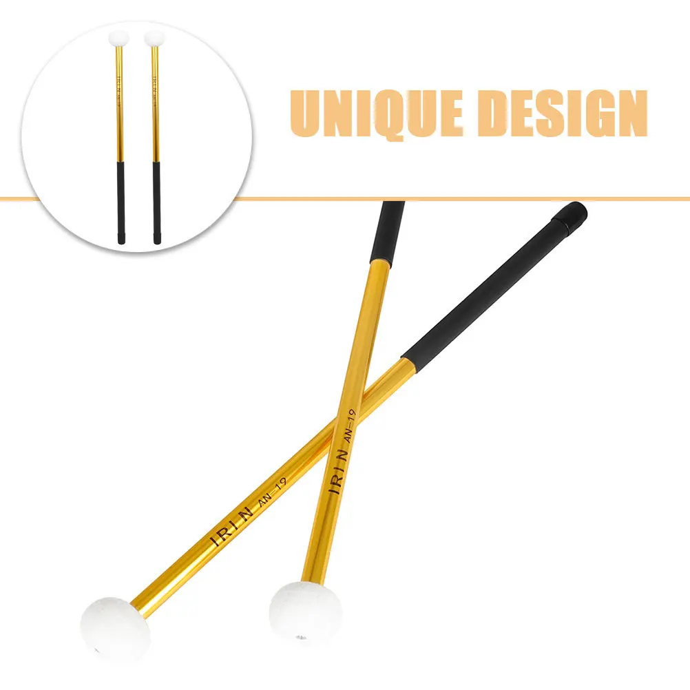 

1 Pair Aluminum Alloy Drumsticks Felt Head Durable Percussion Sticks For Beginners Students Practice Performance Music