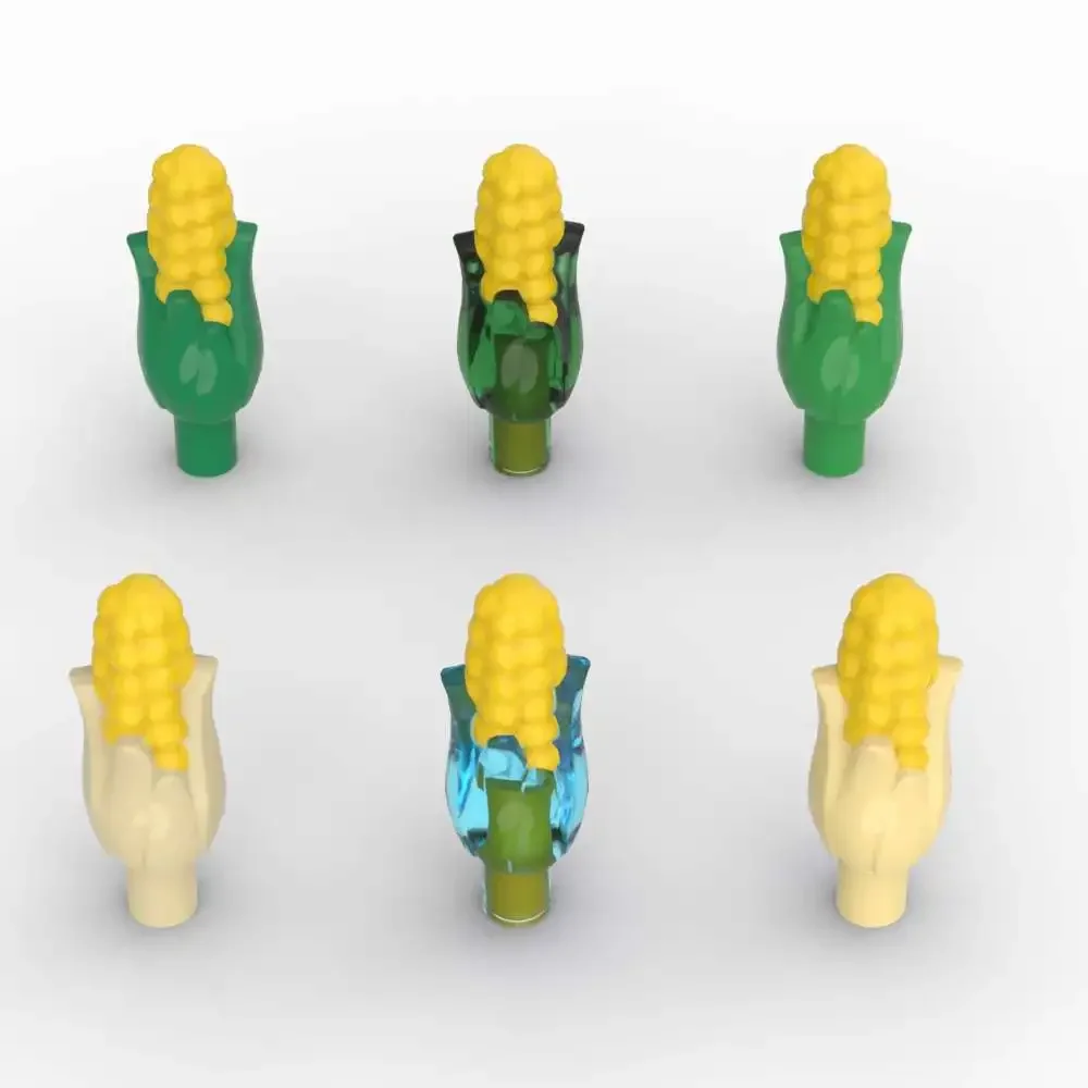MOC 1PCS Corn Cob 1411pb01 With Husk Building Block 1411 Molded Yellow Kernels Bricks Toy Boys Kids Especial Holiday Idea Gift