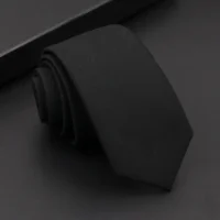 Classic Mens Solid Cotton Handmade 6cm Ties Striped Narrow Collar Slim Necktie Black Red Blue Formal Business Wedding Tie Gift 5
