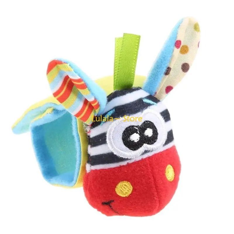 

Y4QA Animal Infant Baby Kids Hand Wrist Bells Foot Sock Rattles Soft New