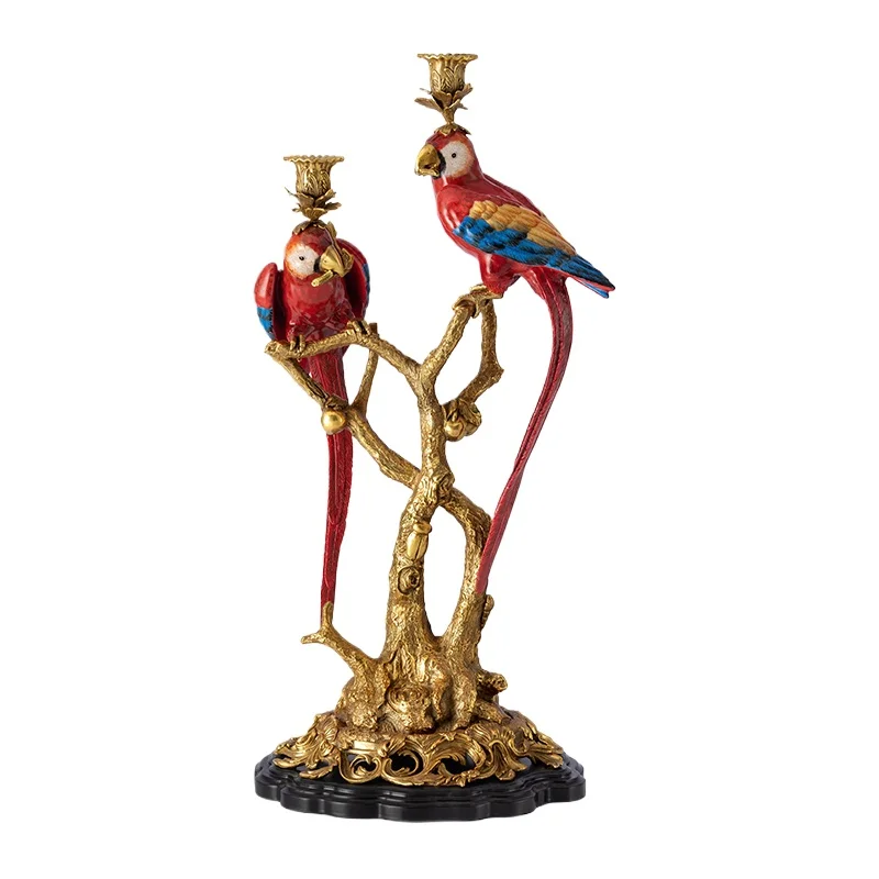 

Hand-painted two-ended candlestick decorative ornament, study tabletop ornament