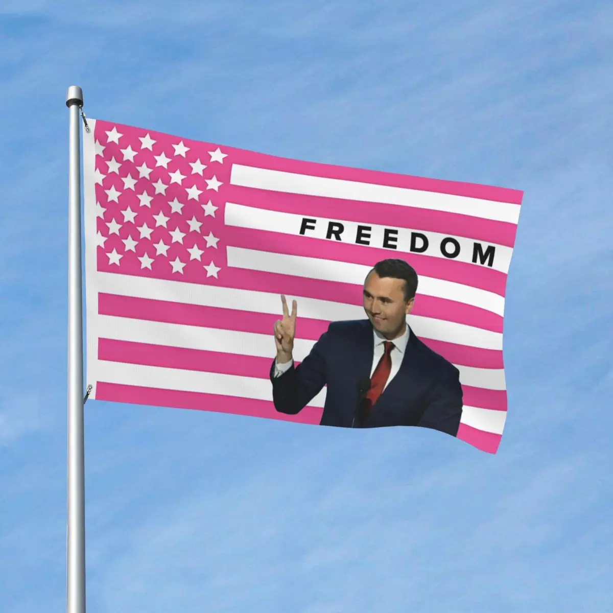 Pink American Flag Charlie Kirk Flags Fade Proof Outdoor Banner Polyester Hanging Decoration 90x150cm