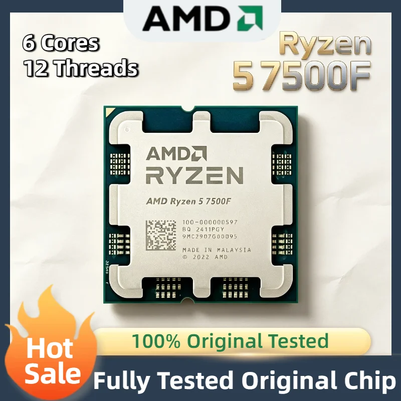 Procesador AMD R5 7500F 6C 12T 3.7GHz AM5 5nm 65W L3 32M DDR5 Nuevo Ultra 4K Fast Pro Max Plus CPU de Escritorio