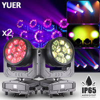 2PCS RGBW 4in1 12x40W Beam Zoom Bee Eye Effect Outdoor IP65 Professional Stage Lighting For Dj Disco Club Party Moving Head Lamp