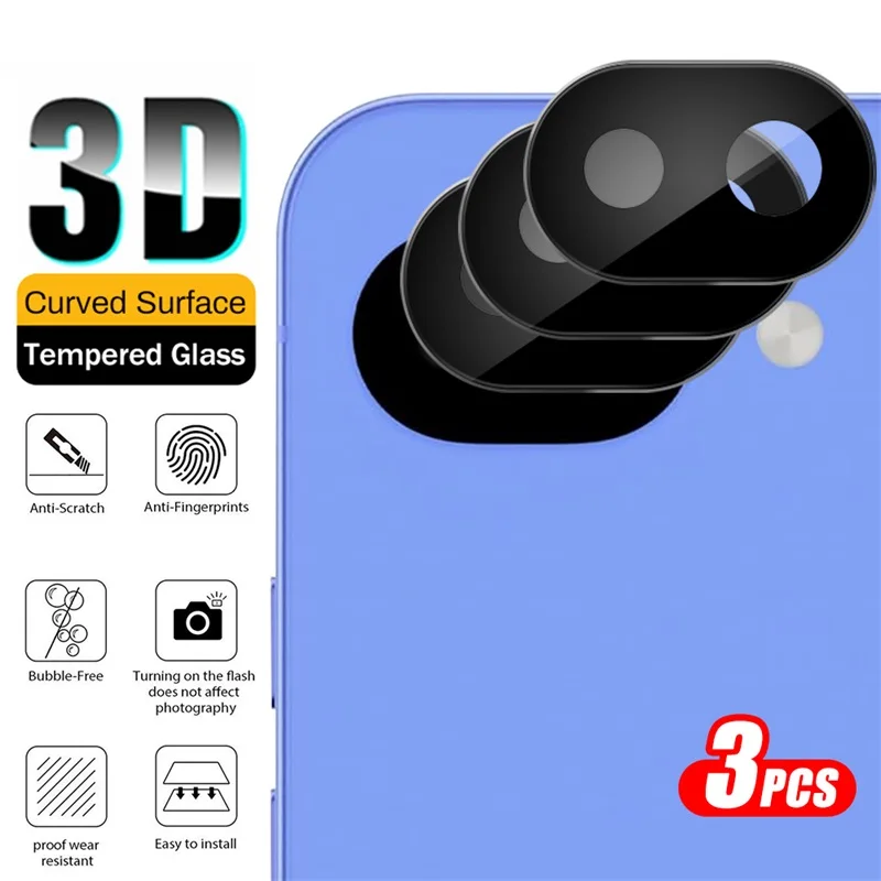 3er-Set schwarzer 3D gebogener Hartglas-Kameraschutz für Google Pixel 10a Pixel10a Pixel 10a 10 a a10 5G 2026 9H Rücklinsenfolie