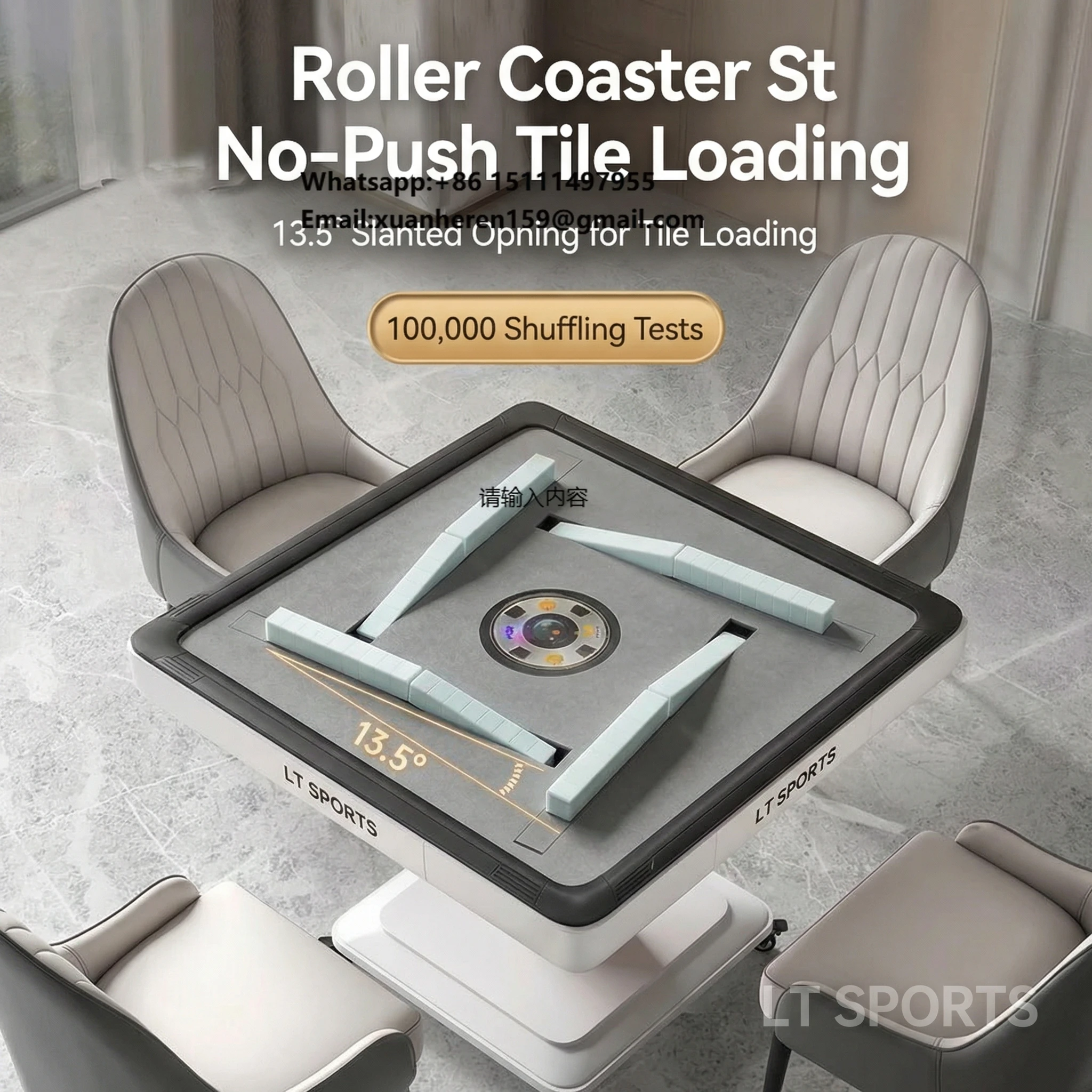 

Luxury Portable Third-generation 5.0 Rotary Coaster Mahjong Machine Steel Frame Plastic Houshold Folding Dining Table Dual-use