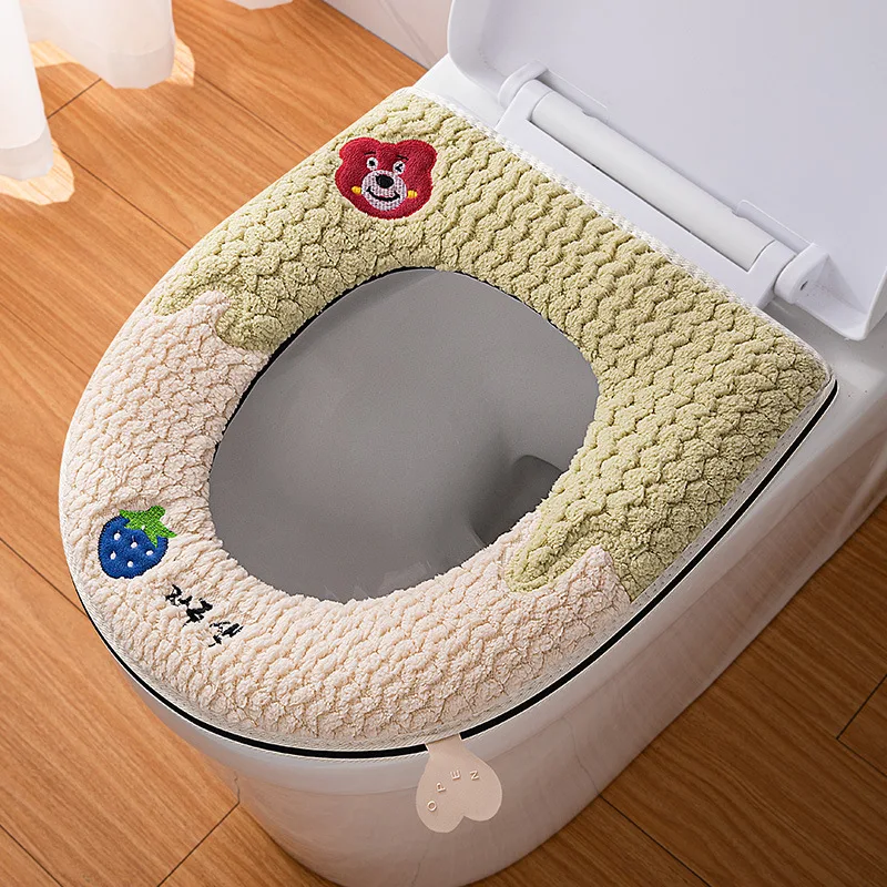 2025 New Home Winter Toilet Mats Cushion Cute Bear Warm soft Toilet Seat pad Cover Four Seasons Universal WC cape Potty case