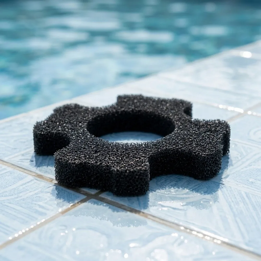 For WINNY HJ1102P Compatible Sponge Filter Replacement for Robotic Pool Cleaner 10cm Dia 30x30x1cm Black or White