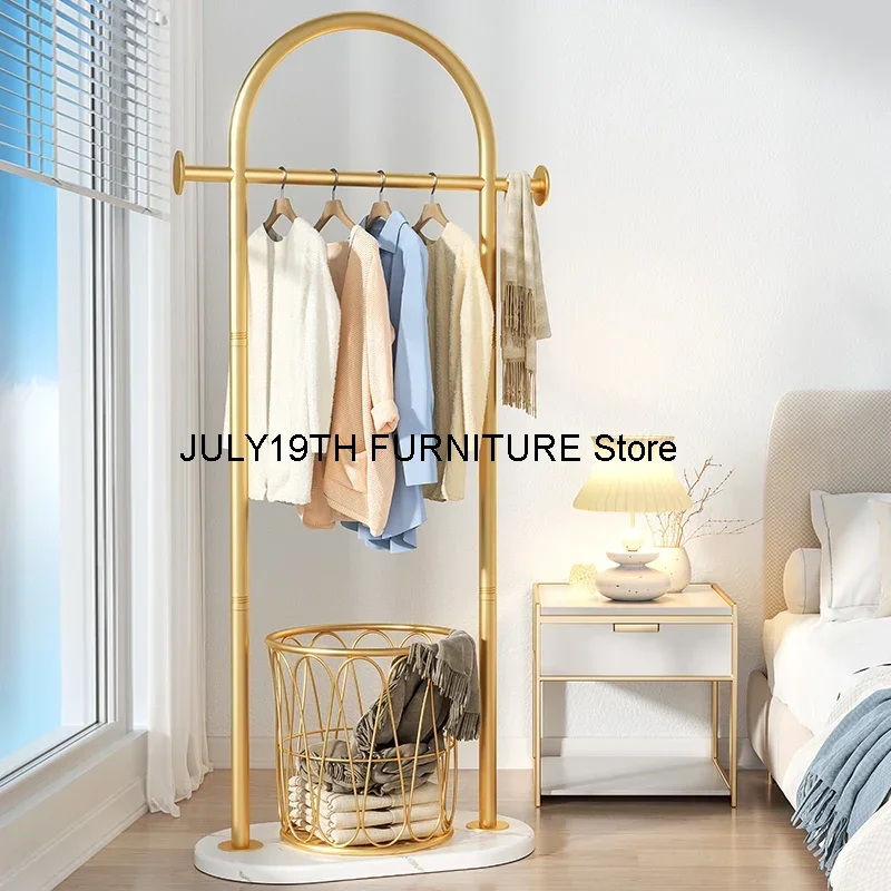 

Bedroom Hanger Gold Clothing Rack Storage Coat Jacket Shoes Metal Rack Standing Shelf Colgadores De Ropa Hallway Furniture