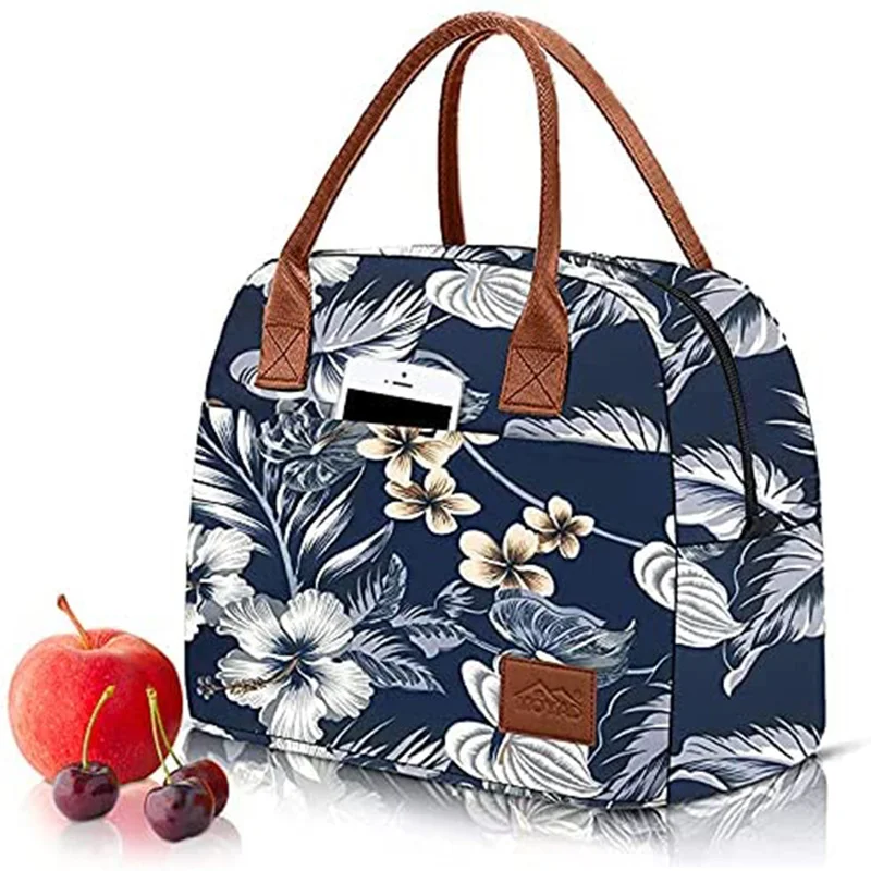 Aosbos Print Thermal Travel Tote Bags Fashion Portable Cooler Lunch Bag Lunch Boxes for Children Lunchbox Kids School Box