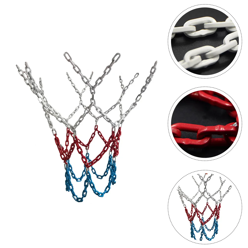 

Chain Basketball Net Hoop Replacement Drainage Outdoor Mesh Rim Pocket Tricolor