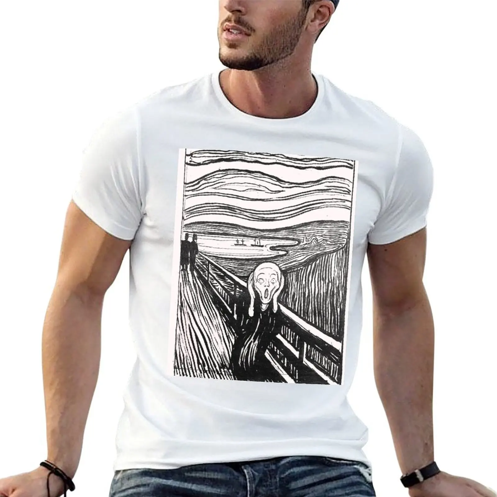 Edvard Munch. The Scream, 1895. T-Shirt Blouse Luxury man mens white t shirts