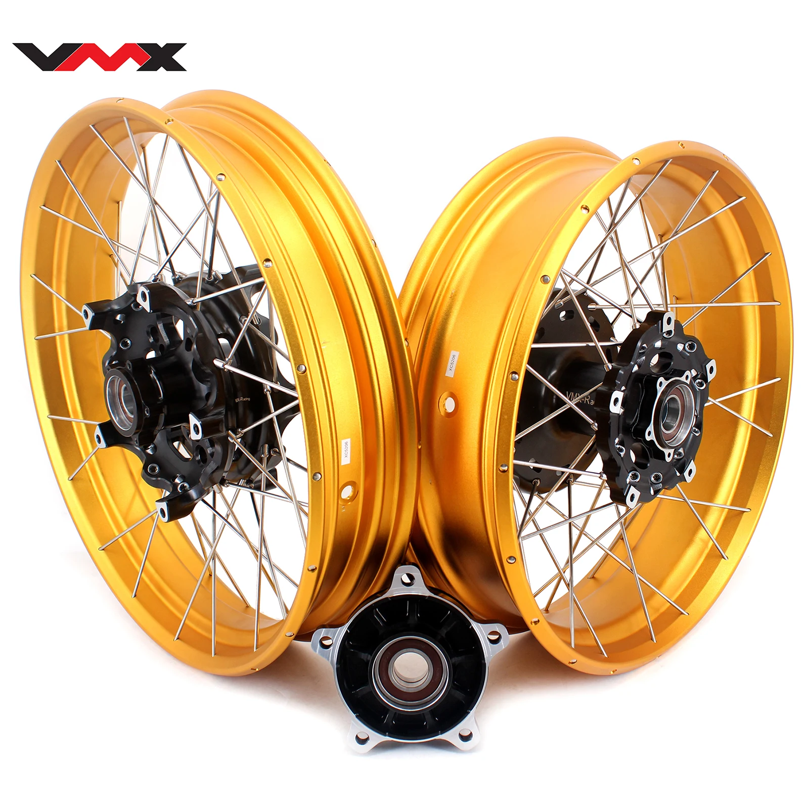 

VMX 3.0*19" / 4.25*17" Tubeless Wheels Rims Replacement for BMWS F750GS 2019-2021 Black Hub Gold Rim