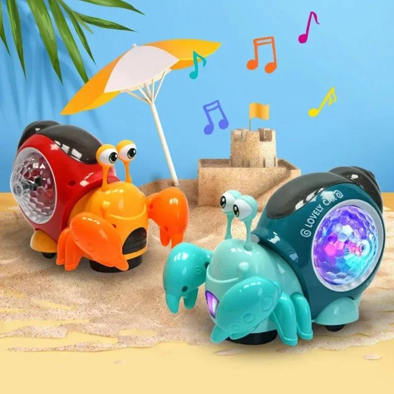 ปูคลานของเล่นเด็ก ช่วยผ่อนคลายอารมณ์ เรียนรู้การคลาน มีเสียงเพลง ไฟ LED สัตว์เลี้ยงอิเล็กทรอนิกส์ ฝึกการประสานงานระหว่างมือและตา ของขวัญวันหยุดสำหรับเด็ก