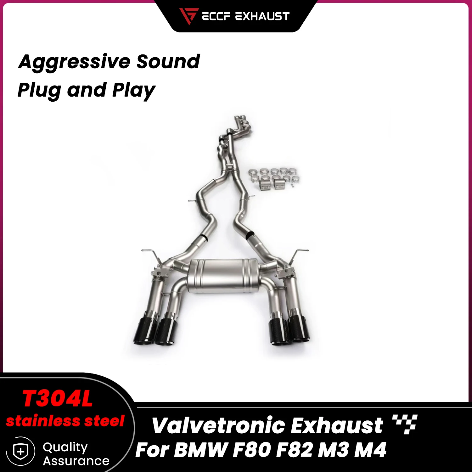 

Sporty OEM Valved Stainless Steel Catback Exhaust for BMW F80 F82 M3 M4 Freely Adjustable Sound Control Easy Installation