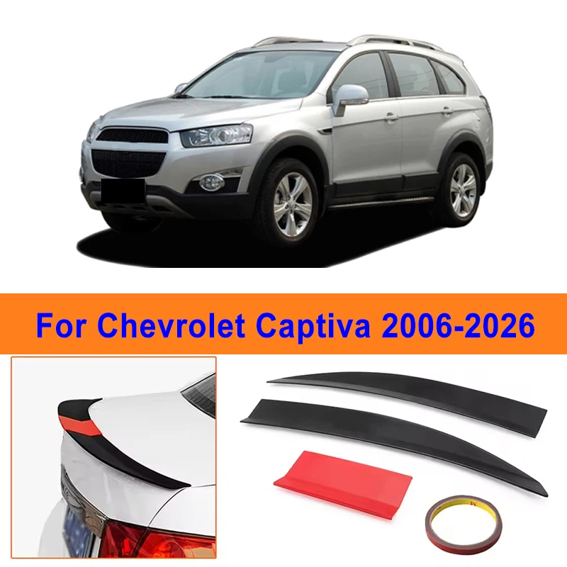 

For Chevrolet Captiva 2006-2026 3-Section ABS Rear Trunk Spoiler 115-125cm Adjustable Sports Decor Top Wing Car Exterior Parts