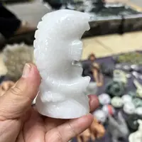 1PCS Natural Quartz White Jade Fish Animal Carving Polished Reiki Healing Fengshui High-Quality Room Decor Energy Gift 2