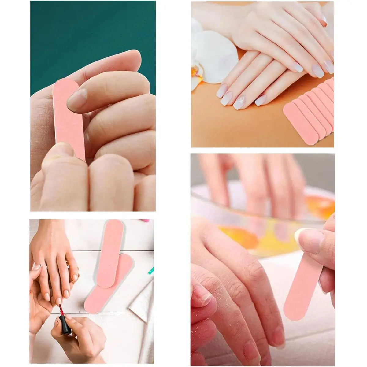 15/30/50/100 Pcs Arquivos de Unhas Rosa Placas de Esmeril Dupla Face para Manicure Pedicure Nail Art Polimento e Modelagem