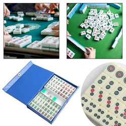 15mm Chinese Traditional Mahjong Games Mini Travel Mahjong Set Mahjong Tiles Set for Party Home for Travel Family Leisure Time