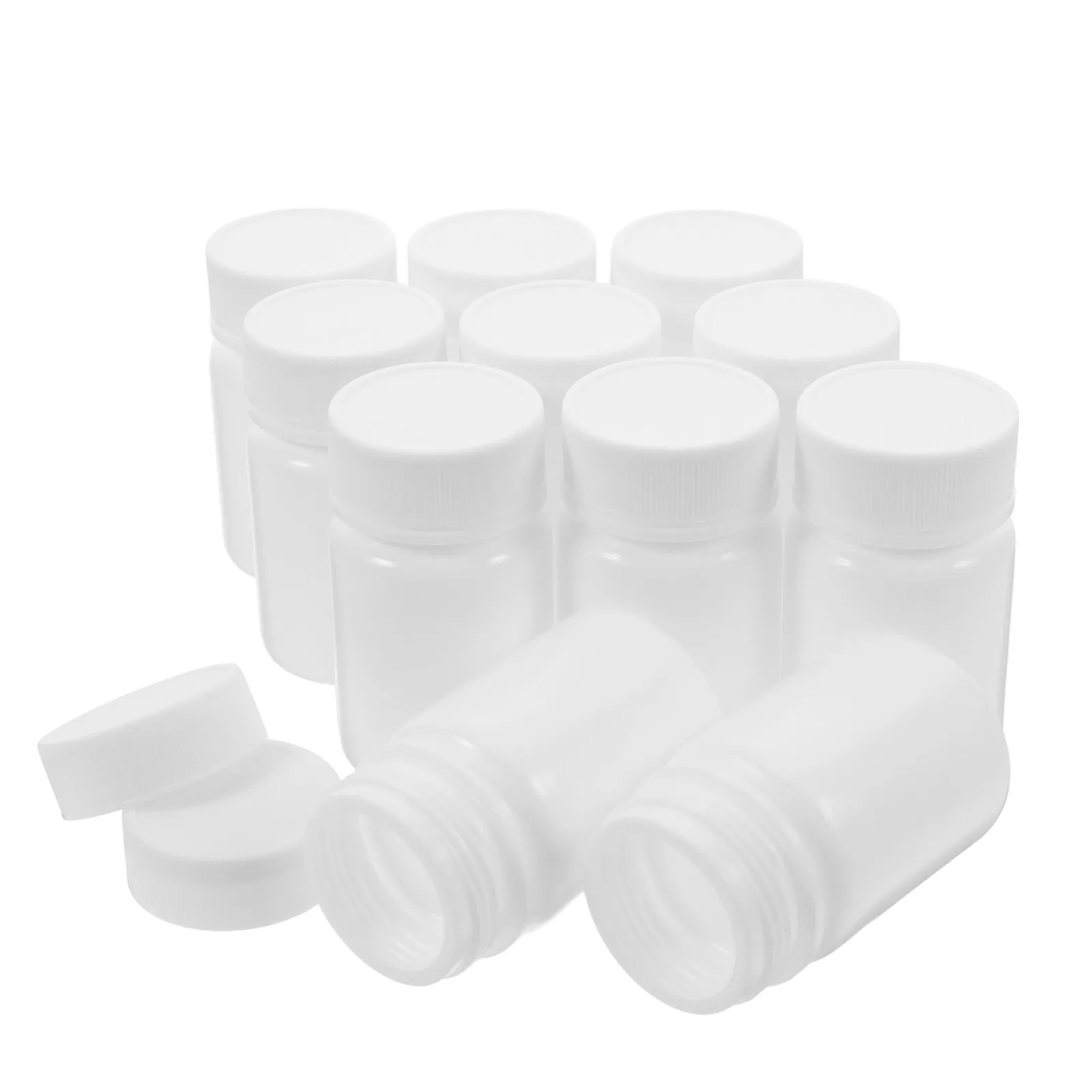 20Pcs Tiny Plastic Sample Bottles for Medicine Portable Travel Organizer Capsules Tablets Powder Storage Container with Leak