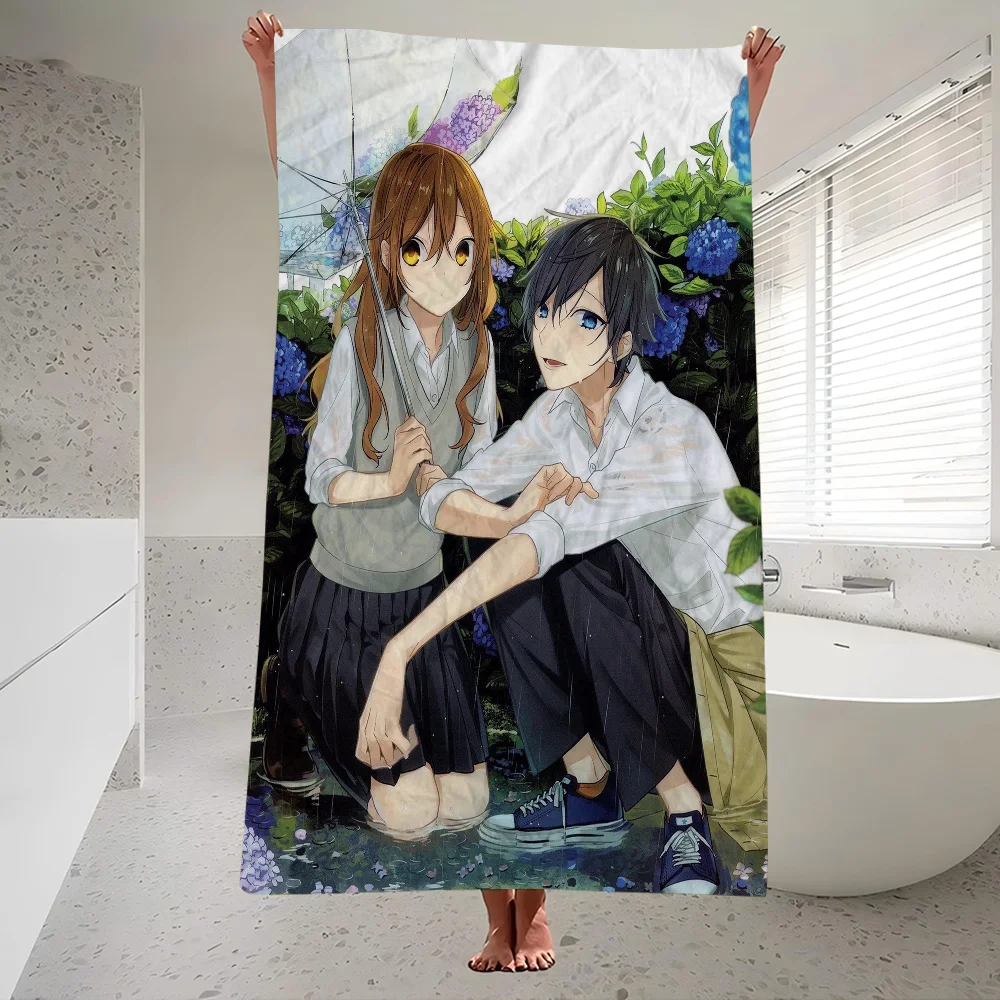 Anime Horimiya Anime Beach Swimming Towel Soft Absorbent Washcloth Children's Gifts For Kids Travel Camping Gym