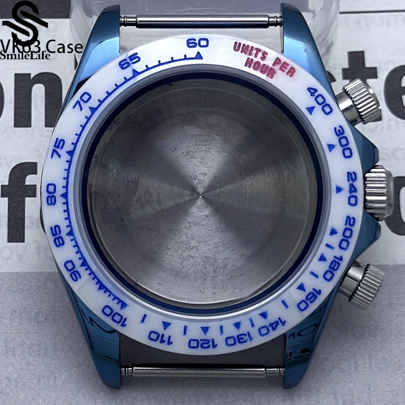 

SmileLife 39mm VK63 PVD Watch Case Sapphire Glass Ceramic Bezel Sapphire Glass Fit VK63 Quartz Movement Watch Accessories