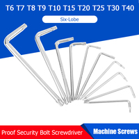 T6 T7 T8 T9 T10 T15 T20 T25 T30 T40 Six Lobe Torx Head Tamper Proof Security Bolt Screwdriver Screw Driver Key