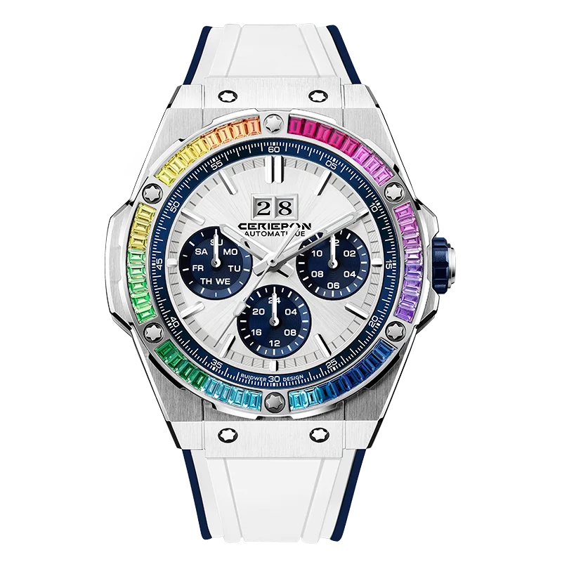 CERIEPON Rainbow Circle Men's Automatic Watch Multi-function 100m Waterproof Business Men's watch Birthday Gift Men