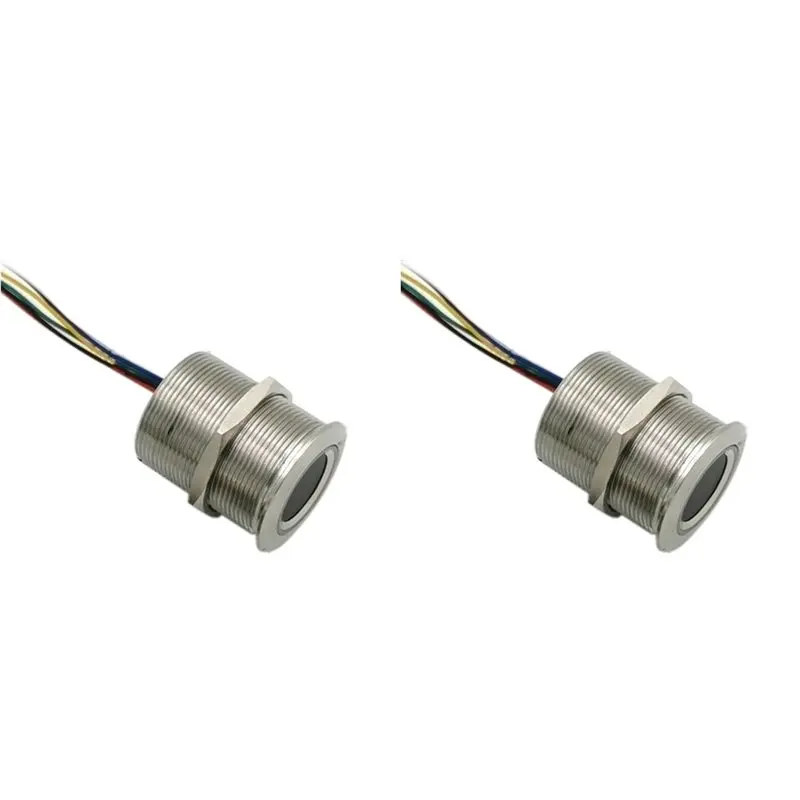 

【MUST-HAVE】2X R503 Circular Round RGB Ring Indicator LED Control DC3.3V MX1.0-6Pin Capacitive Fingerprint Module Sensor, 32Mm