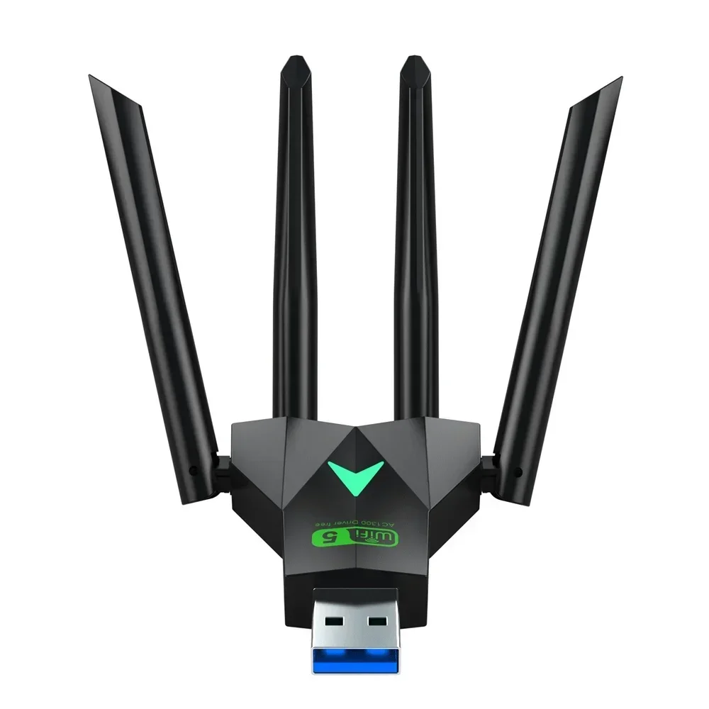 

1300 Мбит/с Wi-Fi USB-адаптер 2,4G/5Ghz USB3.0 Wi-Fi Dongle 802.11AC 4-антенный беспроводной приемник для ПК/драйвера ноутбука бесплатно