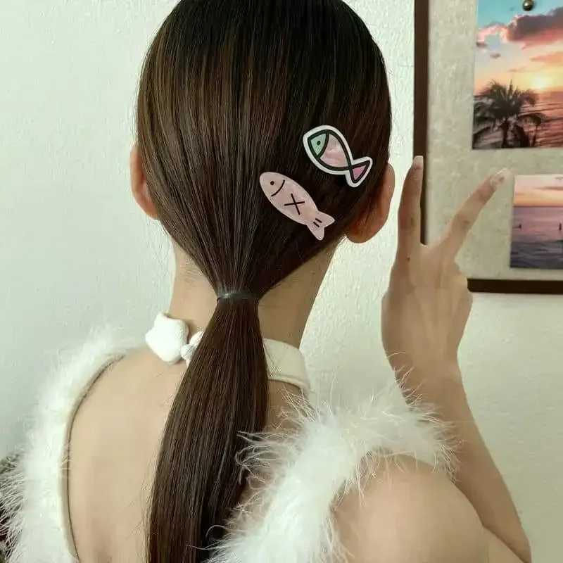 

Japanese Kawaii Fish Bone Hair Clips-Cute Cartoon Acrylic Hairpins for Girls, Fun Student Hair Accessories for Bangs&Broken Hair