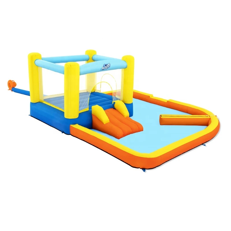 

Fast Inflatable Beach Bounce House Splash and Slide Backyard Water Park Castle Children Paddling Pool