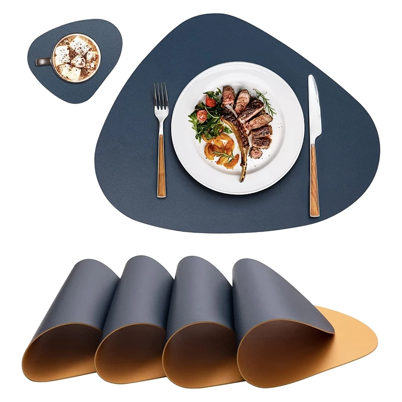 Placemats And Coasters 4 Sets,Placemats,Washable Plastic Round,Table Decoration Dining Table, Placemats Promotion