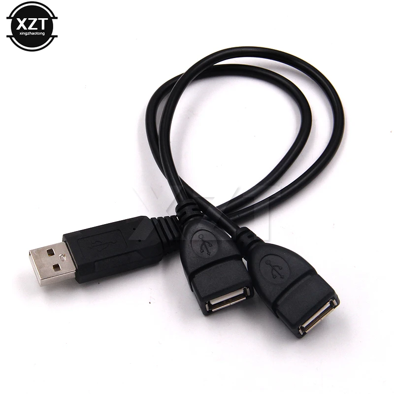 USB 2.0 3.0 A 1 Female to 2 Dual USB Male Data Hub Power Adapter Y Splitter USB Charging Power Cable Cord Extension Cable 1Pc