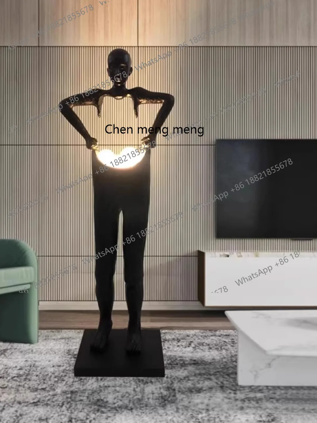 Creative Living Room Pants-Lifting Floor Lamp Sculpture Hotel Lobby Exhibition Hall Decoration Human Body Ornament