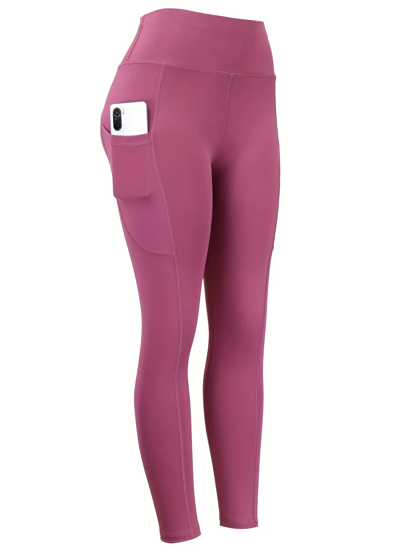 4-teilige Yoga-Leggings mit hoher Taille für Damen – eng anliegend, einfarbig, mit Taschen – bequeme Activewear für Fitness, Laufen,